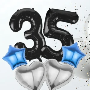 BLACK Helium Foil Balloon - Ready to Party