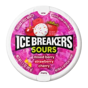 Ice Breakers Sours Mixed Berry, Strawberry & Cherry