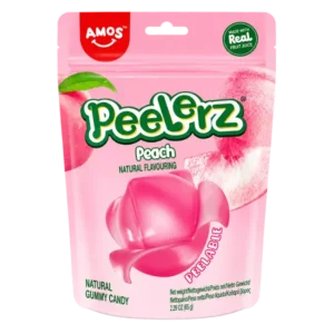 AMOS Peelerz Peach 65g peelable gummy candy