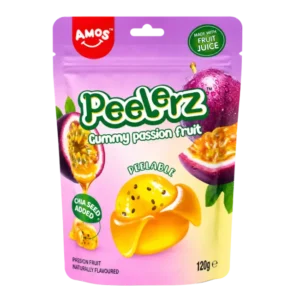 AMOS Peelerz Passion Fruit peelable gummy candy 120g