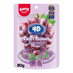 Amos 4D Grape Juice-burst Gummy Candy