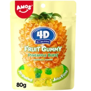 Amos 4D Pineapple Juice-burst Gummy Candy