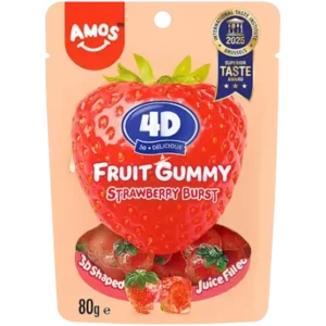 Amos 4D Strawberry Juice-burst Gummy Candy