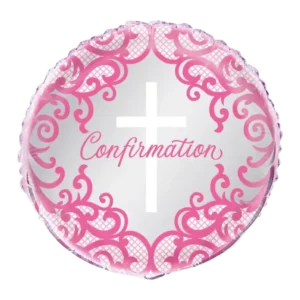 Fancy Pink Cross Confirmation - 18 inch Balloon