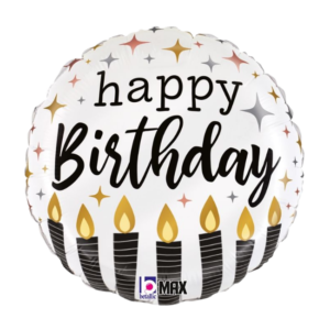 Metalic Birthday Candle - 18 inch Balloon