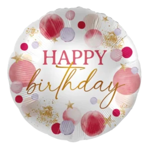 Lucky pink Birthday- 18 inch Balloon