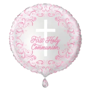 First Holly Communion Soft Pink - 18 inch Balloon