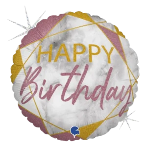Marble Mate Happy Birthday pink - 18 inch Balloon