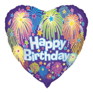 Happy Birthday Fireworks - 18 inch Balloon
