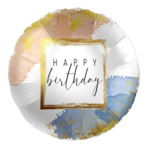 Happy Birthday Gold Frame - 18 inch Balloon