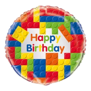Building Blocks Happy Birthday - 18 inch Balloon