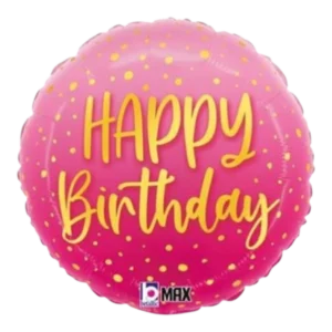 Pink Happy Birth Day - 18 inch Balloon