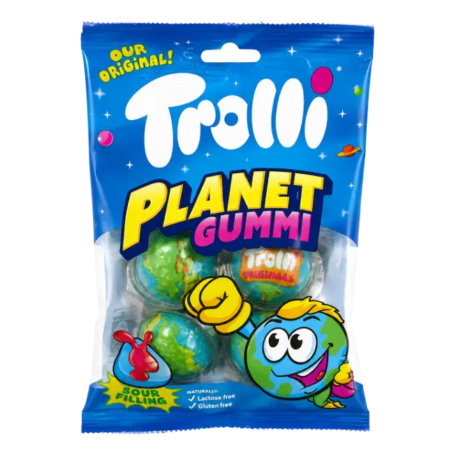 Trolli Planet Gummi 75g sour filled globe gummies