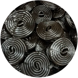 Haribo Drop Rotella Liquorice Sweets black spiral wheels