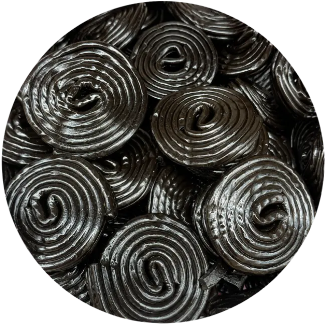 Haribo Drop Rotella Liquorice Sweets black spiral wheels