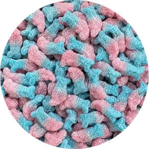 Mini Bubblegum Dolphin Sweets pink and blue Pick & Mix