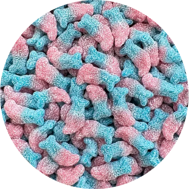 Mini Bubblegum Dolphin Sweets pink and blue Pick & Mix