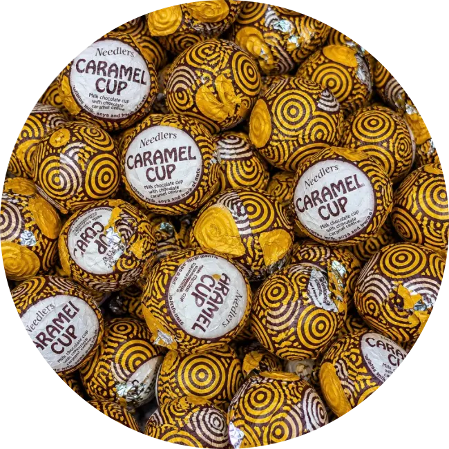 Caramel Cup Milk Chocolate Sweets with chewy caramel centre