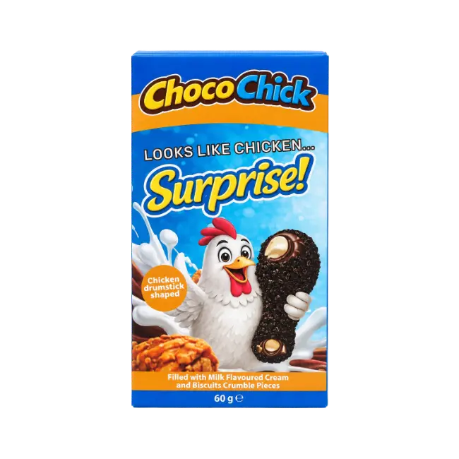 ChocoChick Surprise Milk & White Chocolate Drumstick 60g box