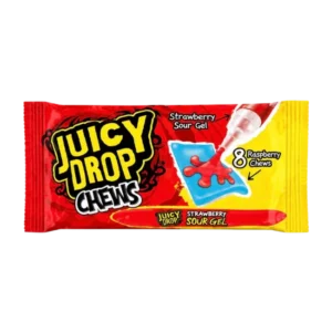 Juicy Drop Chews Raspberry 67g with strawberry sour gel