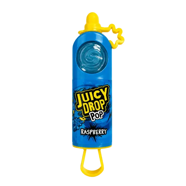Juicy Drop Pop Raspberry 26g blue sweet dispenser