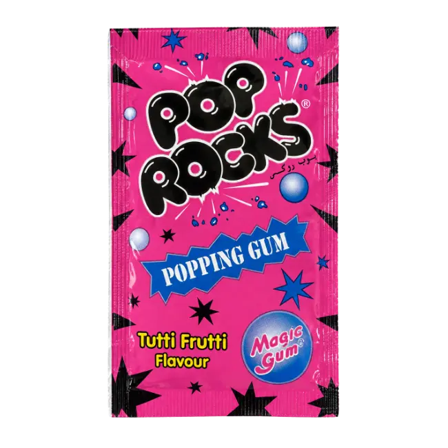 Pop Rocks Popping Gum Tutti Frutti 7g pink packet