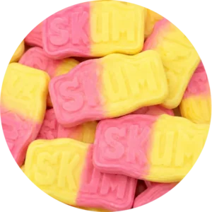 Skum Strawberry Banana Foam Sweets pink and yellow Pick & Mix