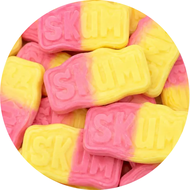 Skum Strawberry Banana Foam Sweets pink and yellow Pick & Mix