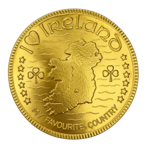 I Love Ireland Milk Chocolate Coin 58g with gold Ireland design