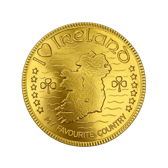 I Love Ireland Milk Chocolate Coin 23g gold Irish souvenir chocolate