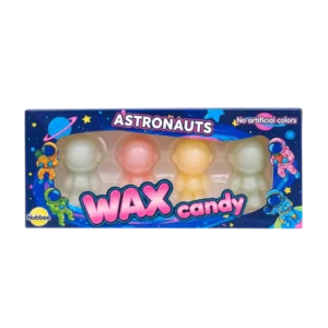 Nubbee Astronauts Wax Candy 24g with four colourful astronaut-shaped wax sweets