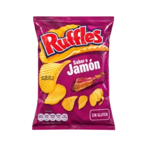 Ruffles Ham Crisps 45g bag with Jamón ham flavour