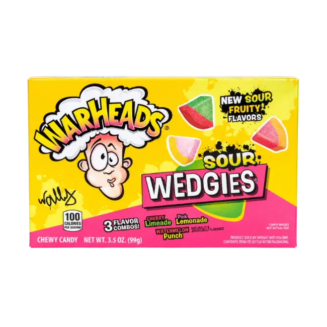 Warheads Sour Wedgies 99g sour fruity chewy sweets with three flavour combinations