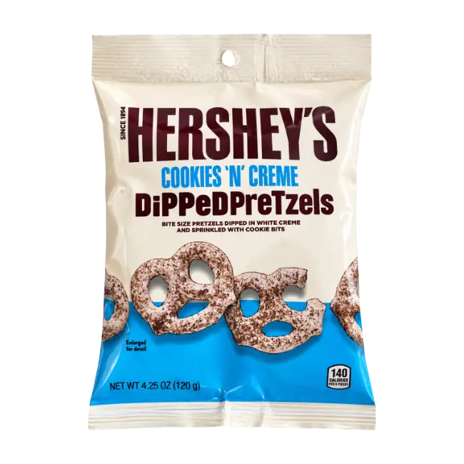 Hershey’s Dipped Pretzels Cookies ’N’ Creme 120g bag