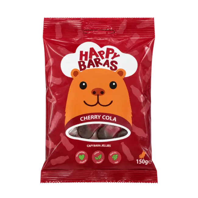 Happy Baras Cherry Cola Capybara Jellies 150g bag