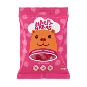 Happy Baras Strawberry Milkshake Capybara Jellies 150g pink bag