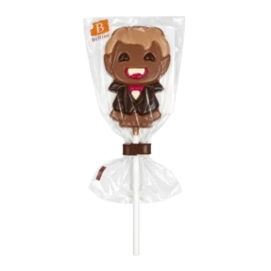 Belfine Vampire Viggo chocolate lollipop 25g with coloured confectionery decoration