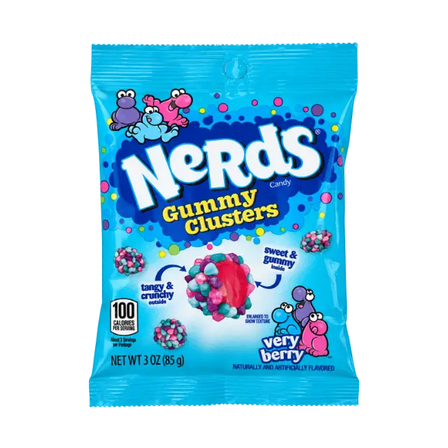 Nerds Gummy Clusters Very Berry 85g candy bag