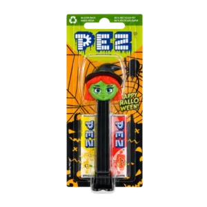 PEZ Halloween Witch Candy Dispenser with two fruit flavour PEZ refills 17g