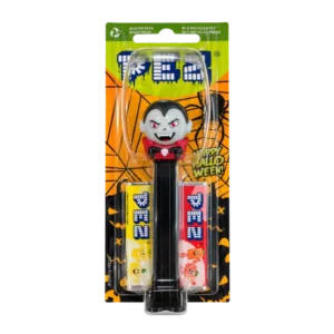 PEZ Halloween Vampire candy dispenser with two fruit flavour PEZ refill packs
