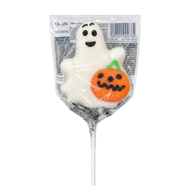 Relkon Halloween Ghost & Pumpkin Marshmallow Lollipop 45g