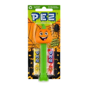 PEZ Halloween Pumpkin Candy Dispenser with two fruit flavour PEZ refills 17g