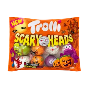 Trolli Scary Heads Filled Gummies 150g Halloween pack with 8 filled pieces